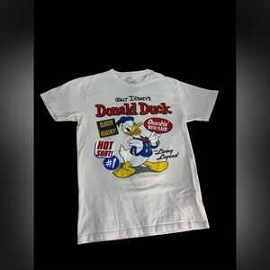 Walt Disney Donald Duck 90 Anniversary Retro Graphic T-Shirt White Size M/S